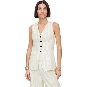 Madewell Cass Vest - Pinstripe Linen