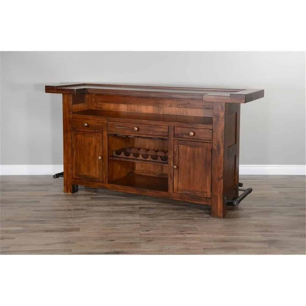 Pemberly Row 78'' Farmhouse Wood Island Bar Unit - Image 3