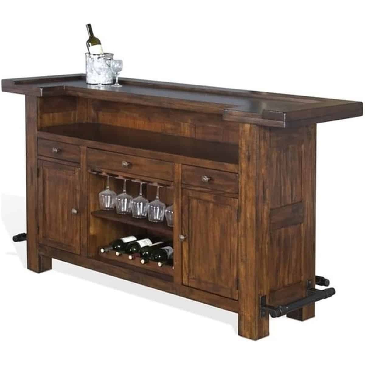 Pemberly Row 78'' Farmhouse Wood Island Bar Unit - Image 2