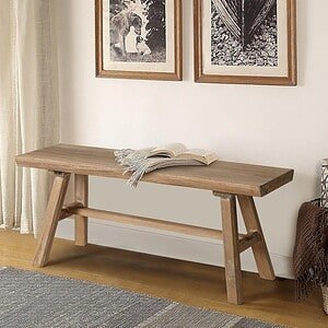 Wnutrees 39" Rustic Wood Bench