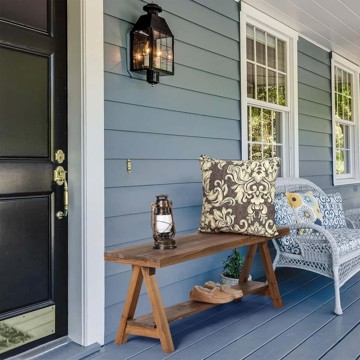 Wnutrees 43" Farmhouse Wood Bench - Image 3