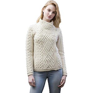Aran Crafts Women's Irish Cable Knitted Cardigan