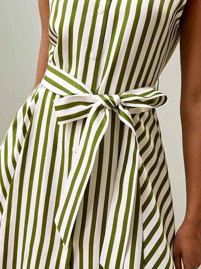 LilySilk Silk Striped Sleeveless Dress - Image 2
