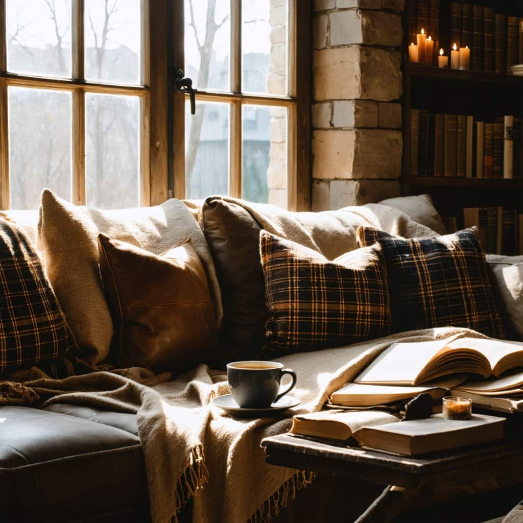 a rustic editorial shoot of soft sunlight coming through large windows into a 20250905023125 01