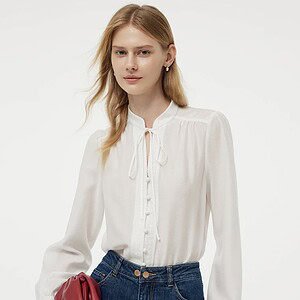 Tie Front Neck Women Blouse
