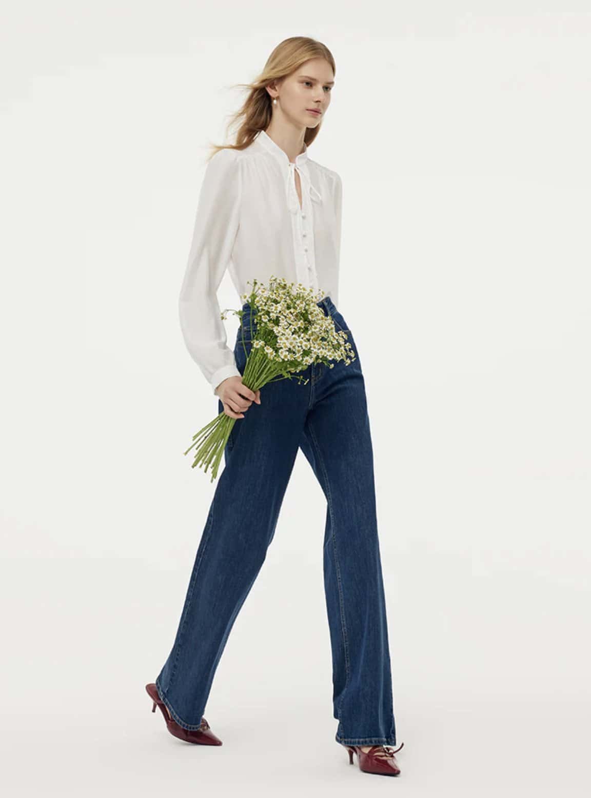 Tie Front Neck Women Blouse - Image 2