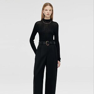 Wool Wide Leg Women Pants