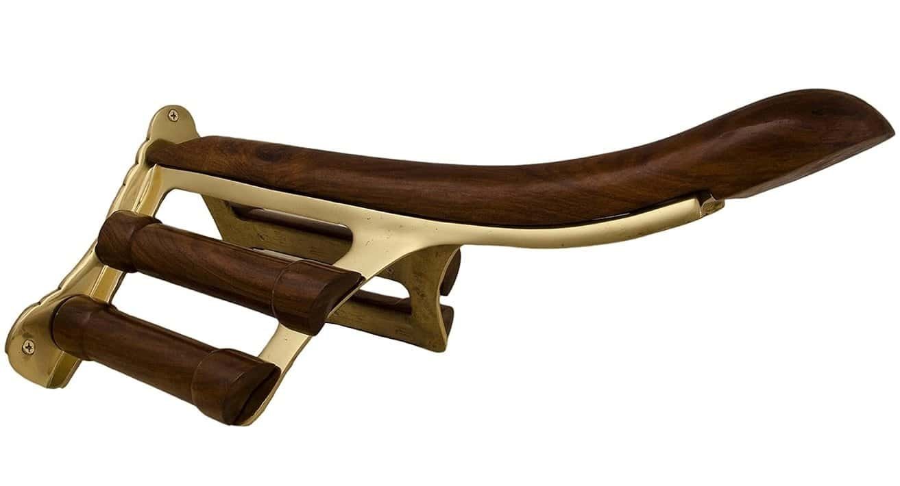 Brass and Wood Saddle Rack