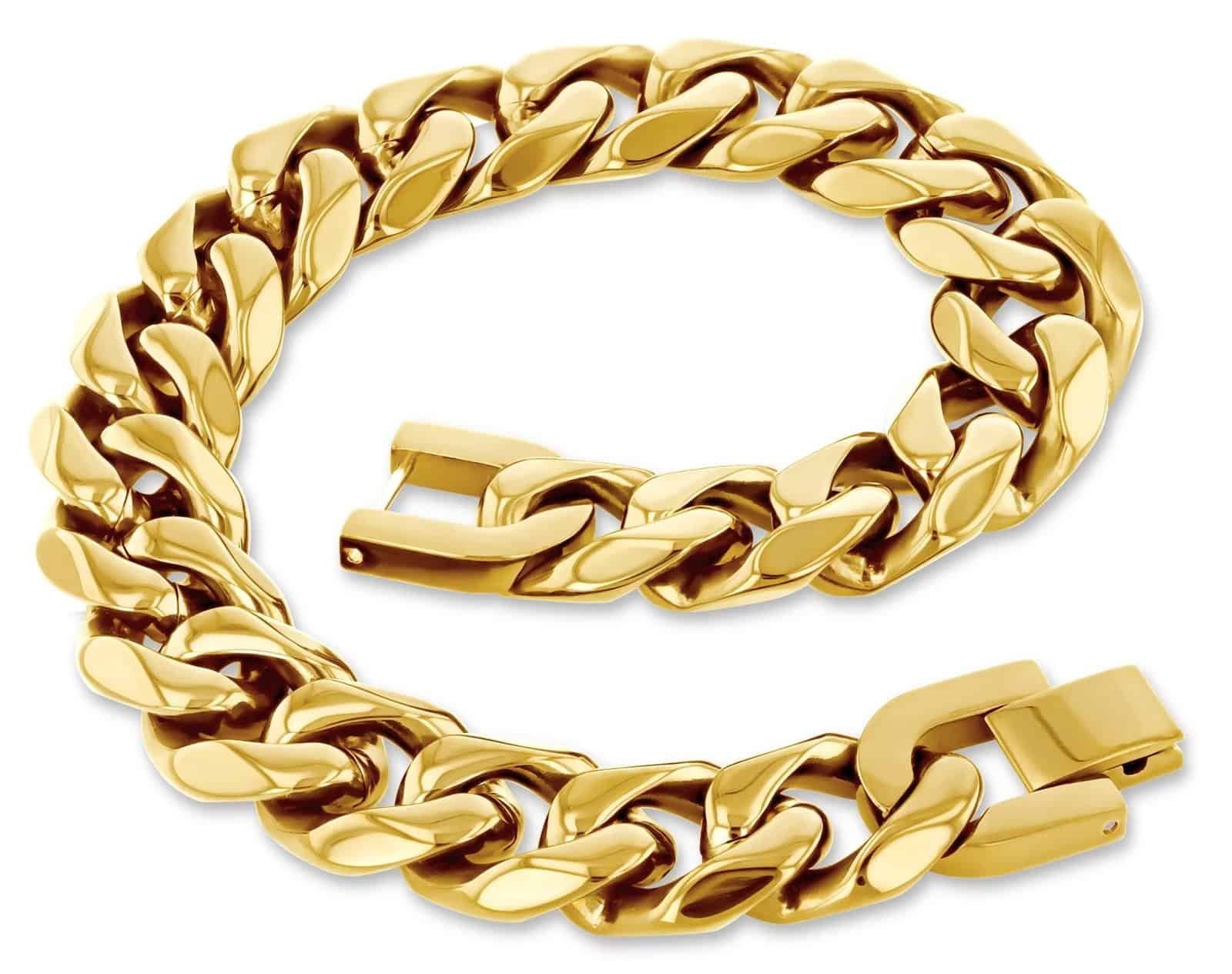 Gold Stainless Steel 14mm Chain - 9 Inch