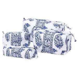 malabar paisley makeup bags collection deep blue