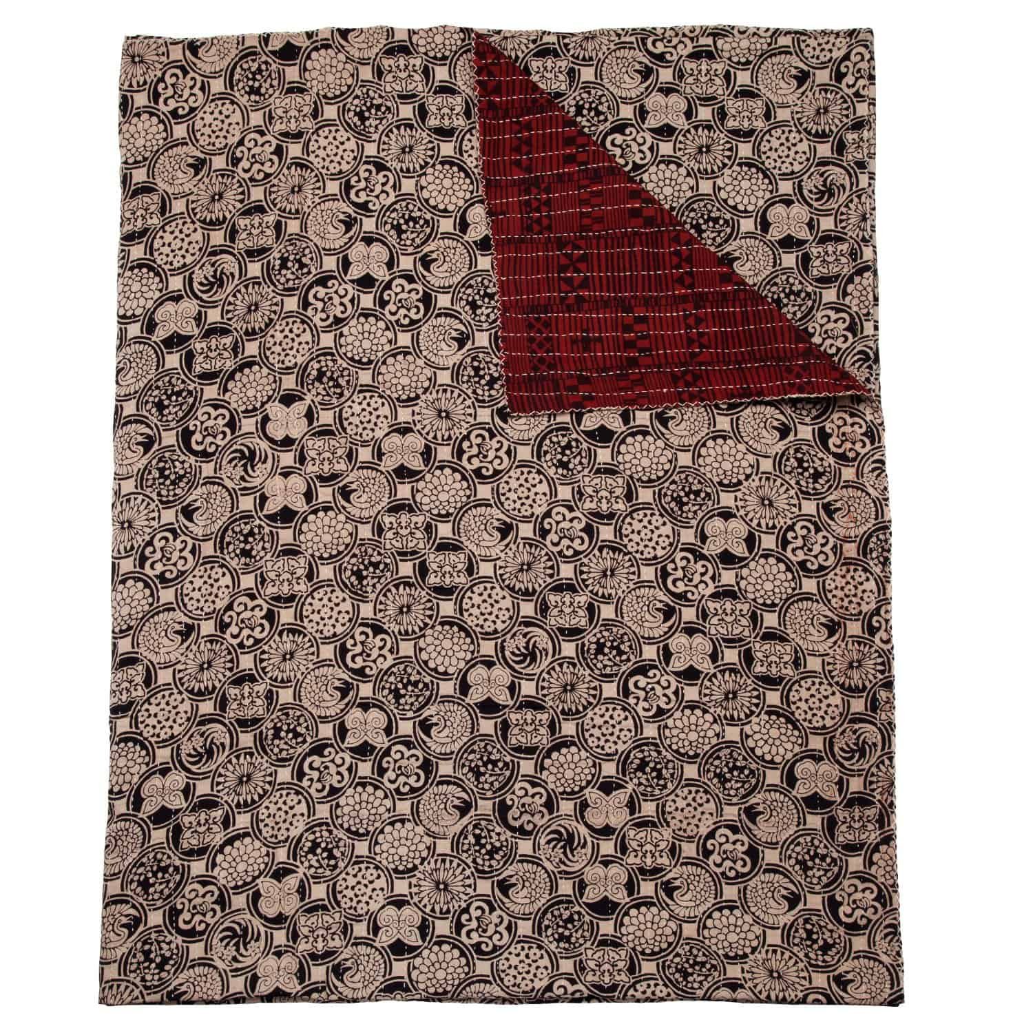 hand blocked and hand stitched patchwork quilts & kantha quilts by magnolia living