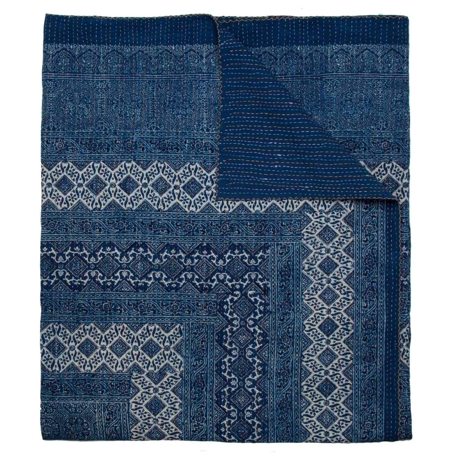 hand blocked and hand stitched patchwork quilts & kantha quilts by magnolia living
