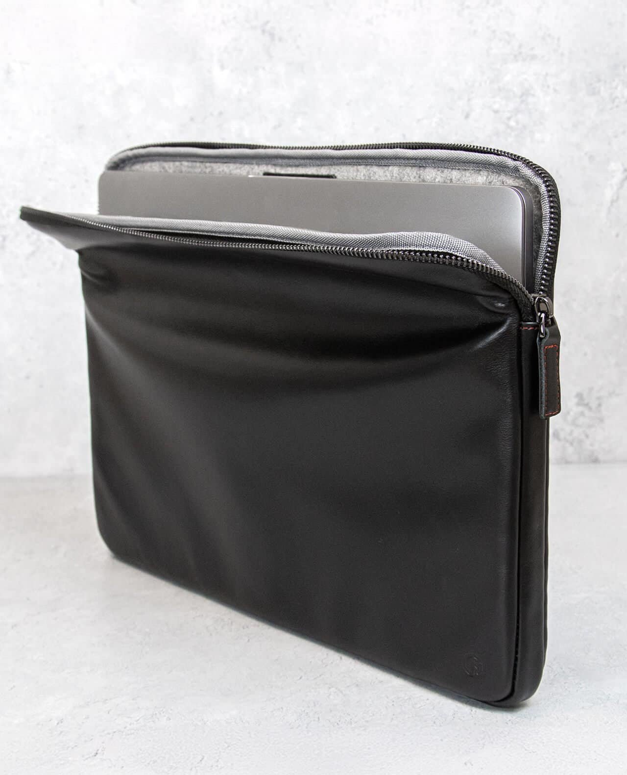 cowhide leather & wool lining laptop case by case made (popular science's top pick)